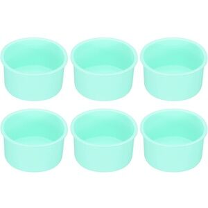 Set of 6 Mint Green Silicone Cake Pans 4”